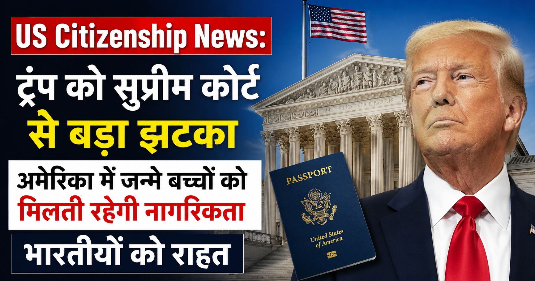 US Citizenship News Birthright Citizenship Supreme Court Ruling 2026 Trump decision Indian families relief America born children citizenship