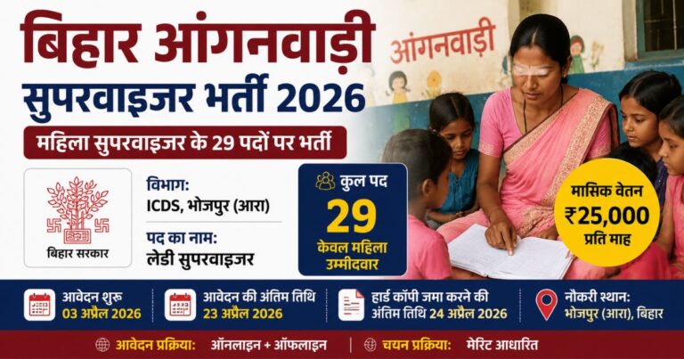 Bihar Anganwadi Supervisor Vacancy 2026